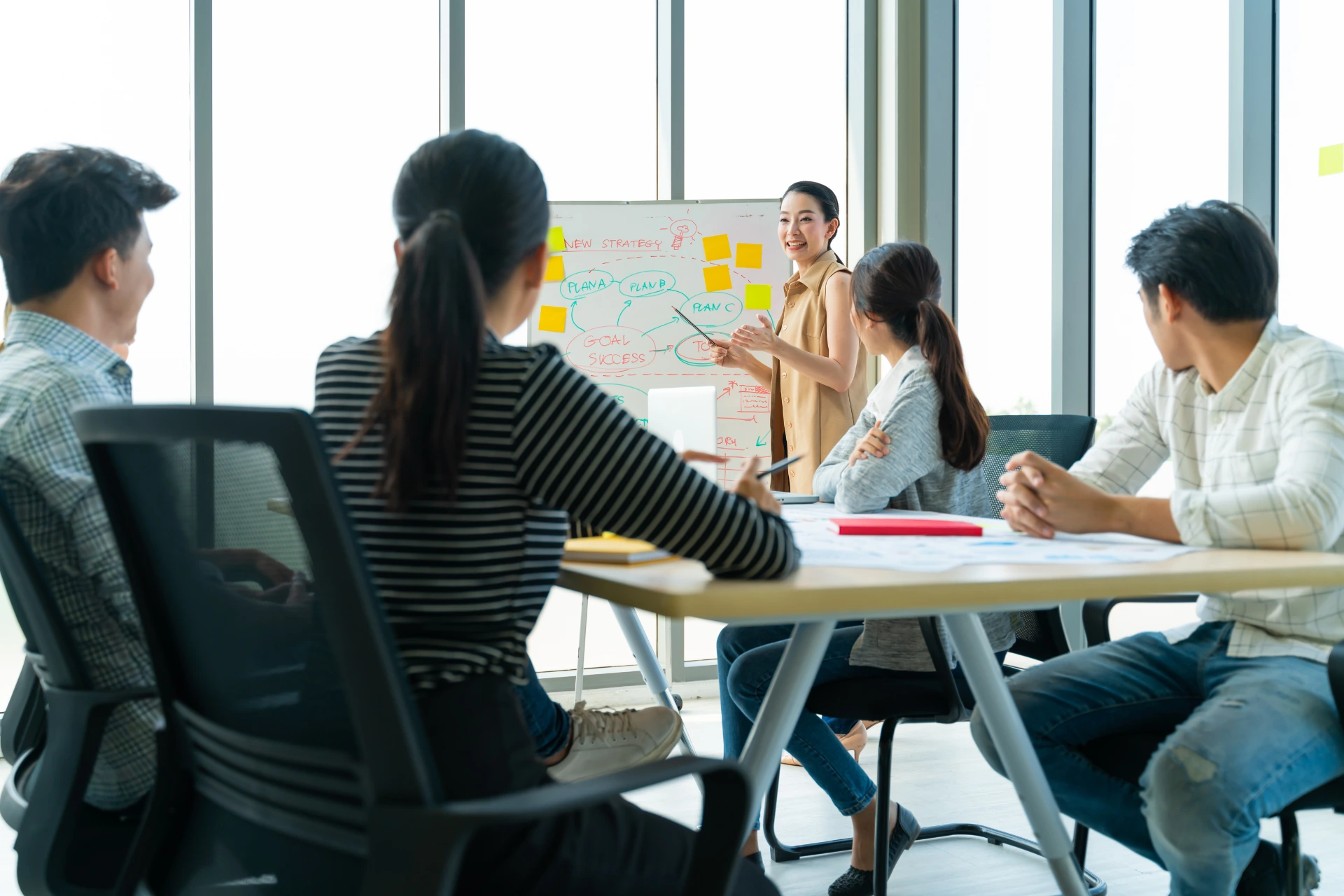  A team of marketers having a planning meeting 
