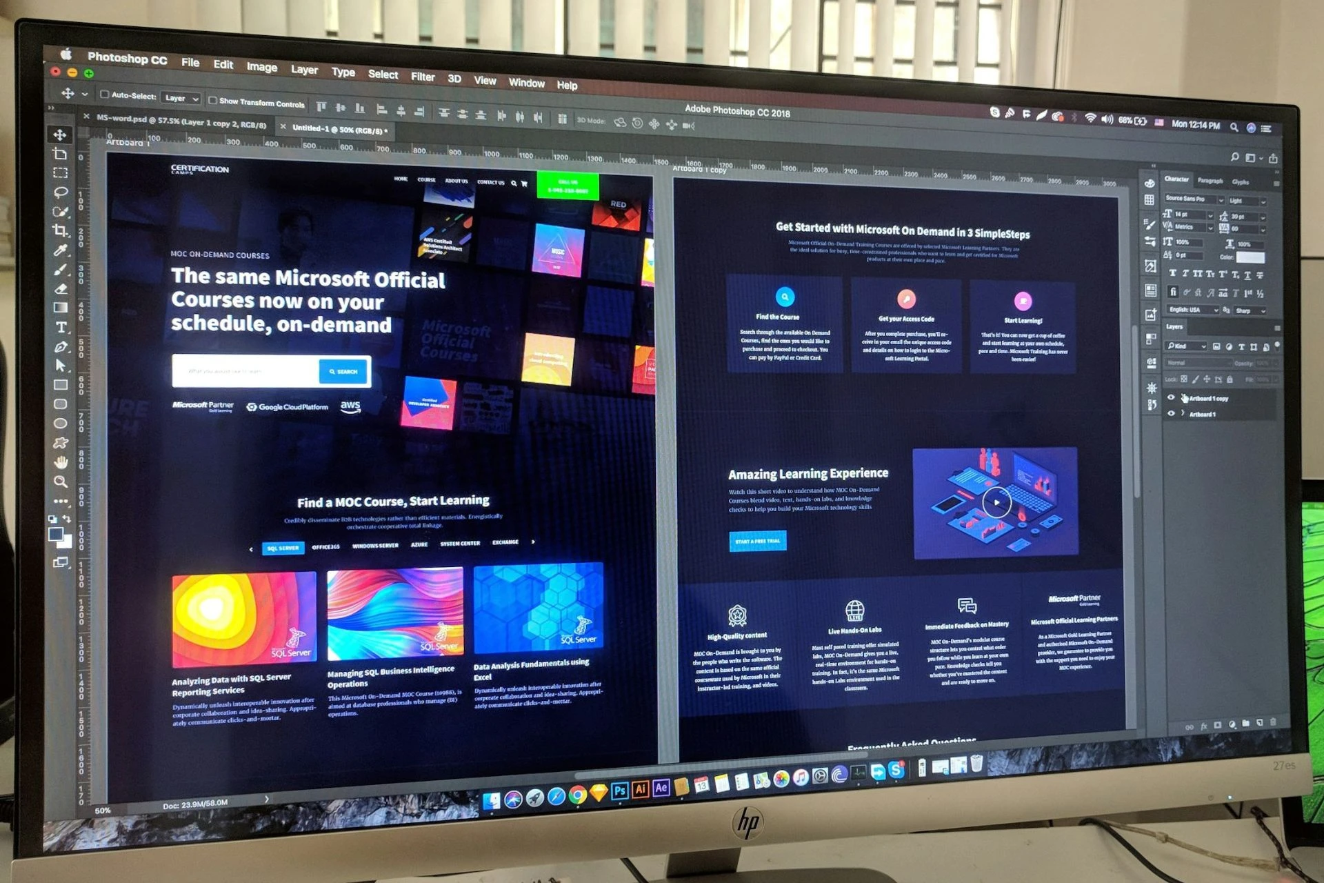 Adobe Photoshop open on a computer 
